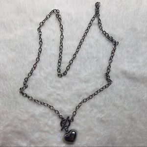 Steel by Design 24" Toggle Heart Necklace